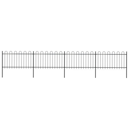 Garden fence with black steel hoop tips 6.8x1 m by vidaXL, fence panels - Ref: Foro24-277659, Price: 324,43 €, Discount: %