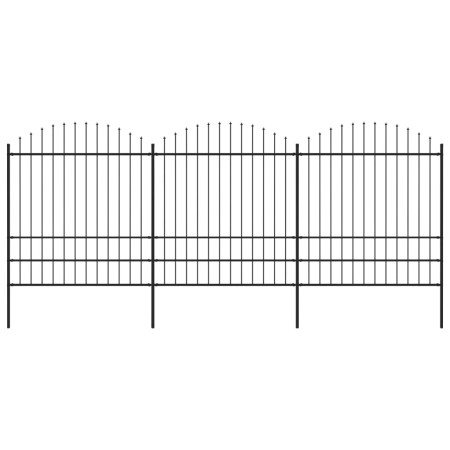 Garden fence with black steel spearheads (1.75-2)x5.1 m by vidaXL, fence panels - Ref: Foro24-277750, Price: 374,11 €, Discou...