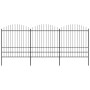 Garden fence with black steel spearheads (1.75-2)x5.1 m by vidaXL, fence panels - Ref: Foro24-277750, Price: 374,11 €, Discou...