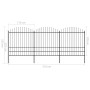 Garden fence with black steel spearheads (1.75-2)x5.1 m by vidaXL, fence panels - Ref: Foro24-277750, Price: 374,11 €, Discou...