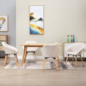 Dining chairs 4 units cream fabric by vidaXL, dining chairs - Ref: Foro24-278409, Price: 405,99 €, Discount: %