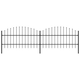 Garden fence with black steel spearheads (0.75-1)x3.4 m by vidaXL, fence panels - Ref: Foro24-277713, Price: 117,25 €, Discou...