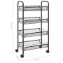 Kitchen cart 4 levels black iron 46x26x85 cm by vidaXL, Kitchen and dining carts - Ref: Foro24-336325, Price: 39,63 €, Discou...