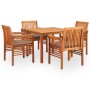 Set comedor de jardín 5 pzas y cojines madera maciza de acacia de vidaXL, Conjuntos de jardín - Ref: Foro24-278902, Precio: 5...