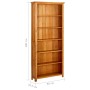 vidaX Solid Oak Wood 6-Level Shelving Unit 80x22.5x180 cm by vidaXL, Bookcases and shelves - Ref: Foro24-244470, Price: 217,9...