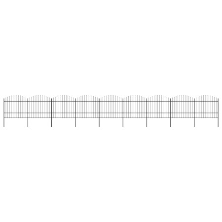 Garden fence with black steel spearhead (1.5-1.75)x15.3m by vidaXL, fence panels - Ref: Foro24-277747, Price: 757,54 €, Disco...