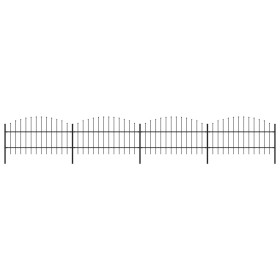 Garden fence with black steel spearheads (0.75-1)x6.8 m by vidaXL, fence panels - Ref: Foro24-277715, Price: 231,27 €, Discou...