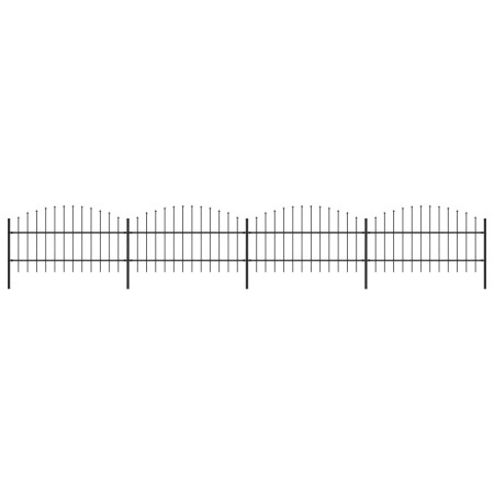 Garden fence with black steel spearheads (0.75-1)x6.8 m by vidaXL, fence panels - Ref: Foro24-277715, Price: 231,27 €, Discou...