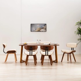 Dining chairs, 6 units, curved wood and synthetic leather by vidaXL, dining chairs - Ref: Foro24-278717, Price: 792,99 €, Dis...