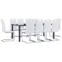 Juego de comedor 11 piezas cuero sintético blanco de vidaXL, muebles para cocinas y comedores - Ref: Foro24-3053169, Precio: ...