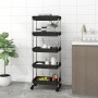 Kitchen cart 5 levels iron and black ABS 42x29x128 cm by vidaXL, Kitchen and dining carts - Ref: Foro24-336331, Price: 46,15 ...