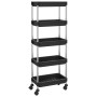 Kitchen cart 5 levels iron and black ABS 42x29x128 cm by vidaXL, Kitchen and dining carts - Ref: Foro24-336331, Price: 46,15 ...