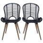 Dining chairs 6 units of black natural rattan by vidaXL, dining chairs - Ref: Foro24-275838, Price: 520,93 €, Discount: %