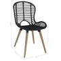 Dining chairs 6 units of black natural rattan by vidaXL, dining chairs - Ref: Foro24-275838, Price: 520,93 €, Discount: %