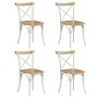 Cross back chairs 4 pcs solid white mango wood by vidaXL, dining chairs - Ref: Foro24-278771, Price: 582,28 €, Discount: %