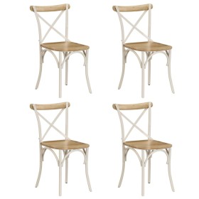 Sillas con respaldo cruzado 4 uds madera maciza de mango blanco de vidaXL, Sillas de comedor - Ref: Foro24-278771, Precio: 57...