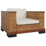 Braune 3-teilige Sofagarnitur aus natürlichem Rattan mit Kissen von vidaXL, Sofas - Ref: Foro24-278620, Preis: 1,00 €, Rabatt: %