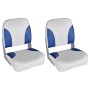 2x Asiento barco respaldo plegable cojín azul blanco 41x36x48cm de vidaXL, Piezas para veleros - Ref: Foro24-279103, Precio: ...