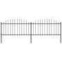 Garden fence with black steel spearheads (1.25-1.5)x3.4m by vidaXL, fence panels - Ref: Foro24-277731, Price: 155,34 €, Disco...