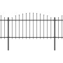 Garden fence with black steel spearheads (1.25-1.5)x3.4m by vidaXL, fence panels - Ref: Foro24-277731, Price: 155,34 €, Disco...