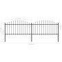 Garden fence with black steel spearheads (1.25-1.5)x3.4m by vidaXL, fence panels - Ref: Foro24-277731, Price: 155,34 €, Disco...