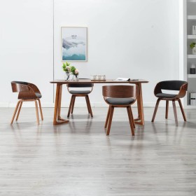 Dining chairs 4 units of curved wood and gray fabric by vidaXL, dining chairs - Ref: Foro24-278860, Price: 607,04 €, Discount: %