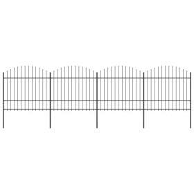 Garden fence with black steel spear points (1.5-1.75)x6.8m by vidaXL, fence panels - Ref: Foro24-277742, Price: 338,70 €, Dis...