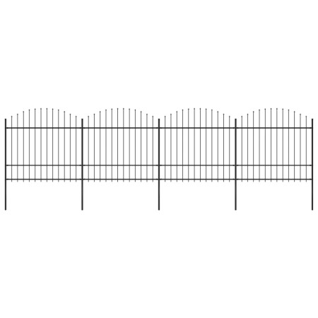 Garden fence with black steel spear points (1.5-1.75)x6.8m by vidaXL, fence panels - Ref: Foro24-277742, Price: 338,70 €, Dis...