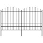 Garden fence with black steel spear points (1.75-2)x3.4 m by vidaXL, fence panels - Ref: Foro24-277749, Price: 252,20 €, Disc...