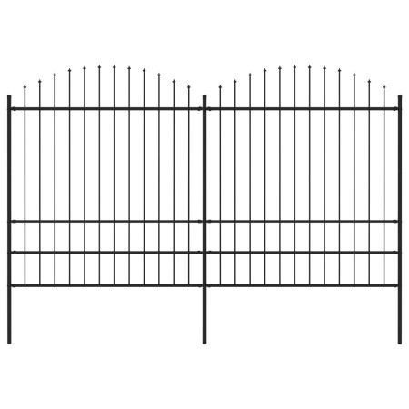 Garden fence with black steel spear points (1.75-2)x3.4 m by vidaXL, fence panels - Ref: Foro24-277749, Price: 252,20 €, Disc...