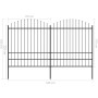 Garden fence with black steel spear points (1.75-2)x3.4 m by vidaXL, fence panels - Ref: Foro24-277749, Price: 252,20 €, Disc...