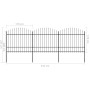 Garden fence with black steel spearheads (1.5-1.75)x5.1m by vidaXL, fence panels - Ref: Foro24-277741, Price: 265,69 €, Disco...