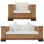 2-teilige braune Sofagarnitur aus natürlichem Rattan mit Kissen von vidaXL, Sofas - Ref: Foro24-278618, Preis: 743,57 €, Raba...