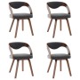 Dining chairs 4 units curved wood and dark gray fabric by vidaXL, dining chairs - Ref: Foro24-278842, Price: 502,04 €, Discou...