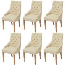 Dining chairs, 6 units, cream-colored fabric by vidaXL, dining chairs - Ref: Foro24-274426, Price: 817,81 €, Discount: %