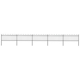 Garden fence with black steel arrow tips 8.5x0.8 m by vidaXL, fence panels - Ref: Foro24-277651, Price: 327,99 €, Discount: %