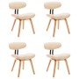 Dining chairs 4 pcs curved wood and cream synthetic leather by vidaXL, dining chairs - Ref: Foro24-278720, Price: 482,51 €, D...