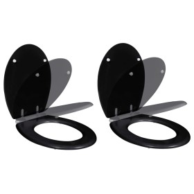 Toilet Seats with Soft Close Lids 2 Pcs Black MDF by vidaXL, Toilet and bidet seats - Ref: Foro24-275905, Price: 69,99 €, Dis...