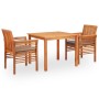 Set comedor de jardín 3 pzas y cojines madera maciza de acacia de vidaXL, Conjuntos de jardín - Ref: Foro24-278901, Precio: 3...