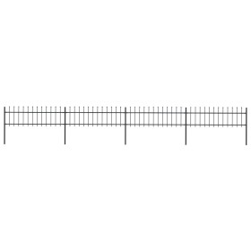 Garden fence with black steel spearheads 6.8x0.6 m by vidaXL, fence panels - Ref: Foro24-277596, Price: 240,99 €, Discount: %