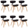 Dining chairs 6 pcs curved wood black synthetic leather by vidaXL, dining chairs - Ref: Foro24-278723, Price: 793,65 €, Disco...