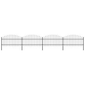 Garden fence with black steel spearheads (1-1.25)x6.8 m by vidaXL, fence panels - Ref: Foro24-277724, Price: 406,38 €, Discou...