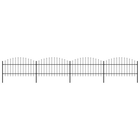 Garden fence with black steel spearheads (1-1.25)x6.8 m by vidaXL, fence panels - Ref: Foro24-277724, Price: 406,38 €, Discou...