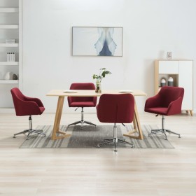 Swivel dining chairs 4 units red wine fabric by vidaXL, dining chairs - Ref: Foro24-278443, Price: 244,77 €, Discount: %