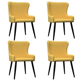 Dining chairs 4 units yellow fabric by vidaXL, dining chairs - Ref: Foro24-278810, Price: 305,99 €, Discount: %