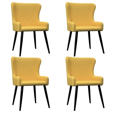 Sillas de comedor 4 unidades tela amarillo de vidaXL, Sillas de comedor - Ref: Foro24-278810, Precio: 305,99 €, Descuento: %