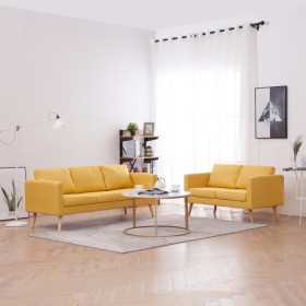 Set of 2-piece yellow fabric sofas by vidaXL, Sofas - Ref: Foro24-276856, Price: 635,04 €, Discount: %