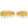 Conjunto de sofás 2 piezas tela amarillo de vidaXL, Sofás - Ref: Foro24-276856, Precio: 634,68 €, Descuento: %