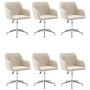 Swivel dining chairs, 6 units, cream fabric. by vidaXL, dining chairs - Ref: Foro24-278432, Price: 365,99 €, Discount: %