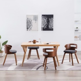 Dining chairs 4 units curved wood and dark gray fabric by vidaXL, dining chairs - Ref: Foro24-278850, Price: 441,31 €, Discou...